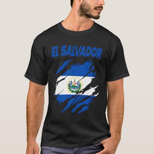 T-shirt Drapeau des drapeaux du Salvador (Devant)
