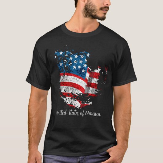 T-shirt drapeau des États-Unis (Devant)