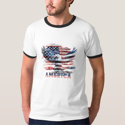 T-shirt Drapeau des États-Unis. Amérique (Devant)