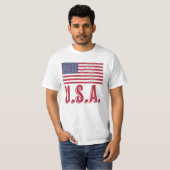 T-shirt Drapeau des Etats-Unis d'Amérique "Grunge" look (Devant entier)
