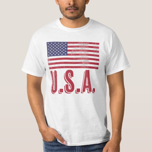 T-shirt Drapeau des Etats-Unis d'Amérique "Grunge" look (Devant)