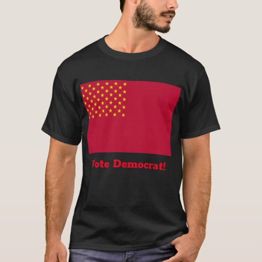 T-shirt Drapeau des États-Unis d'Amérique, Vote Dem! (Devant)