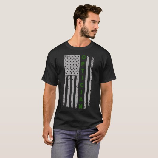T-shirt Drapeau des États-Unis d'opticien (Devant entier)