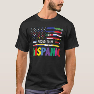 T-shirt Drapeau des États-Unis et d'Amérique latine Fier d