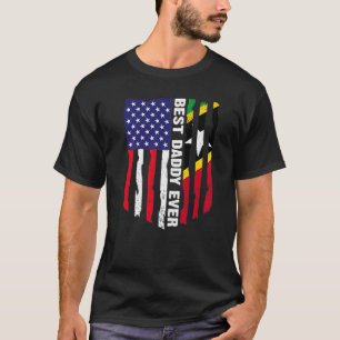 T-shirt Drapeau des États-Unis et Drapeau de Saint Kitts e