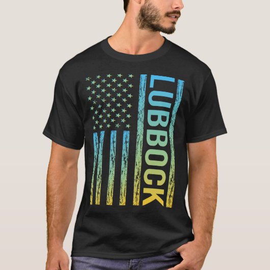 T-shirt Drapeau des États-Unis - Lubbock (Devant)