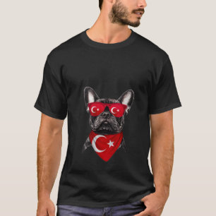 T-shirt Drapeau des femmes turques American French Bulldog