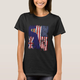 T-shirt Drapeau des îles Caïmans États-Unis - demi-américa