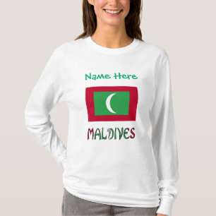 T-shirt Drapeau des Maldives Personnalisation verte