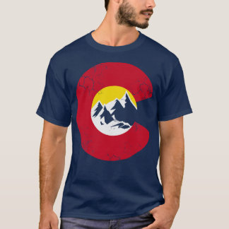 T-shirt Drapeau des montagnes du Colorado
