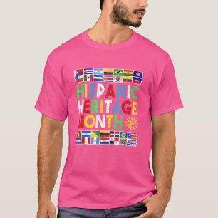 T-shirt Drapeau des pays latins Mois du patrimoine hispani