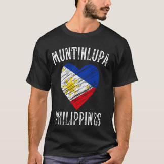 T-shirt Drapeau des Philippines Cœur Ville de Muntinlupa