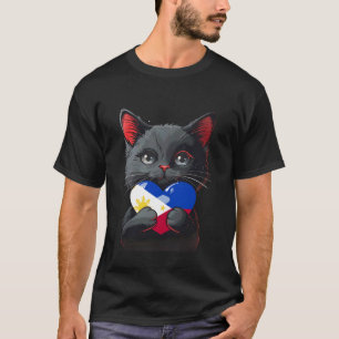 T-shirt Drapeau des Philippines Fierté philippine Chat Rac