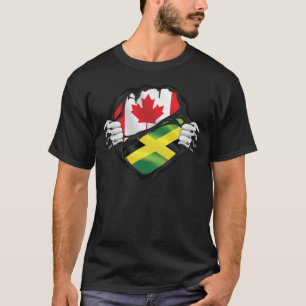 T-shirt Drapeau des racines arrachées aux mains canadienne