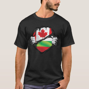 T-shirt Drapeau des racines arrachées des mains canadienne