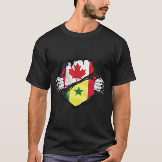 T-shirt Drapeau des racines arrachées par les mains canadi (Devant)