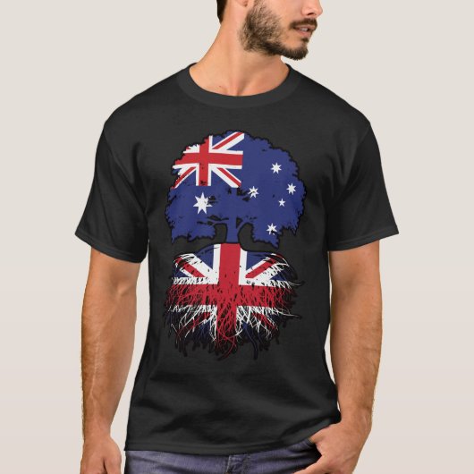 T-shirt Drapeau des racines d'arbre de l'Australie britann (Devant)