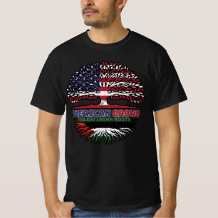 T-shirt Drapeau des racines d'arbre Palestine-Amérique
