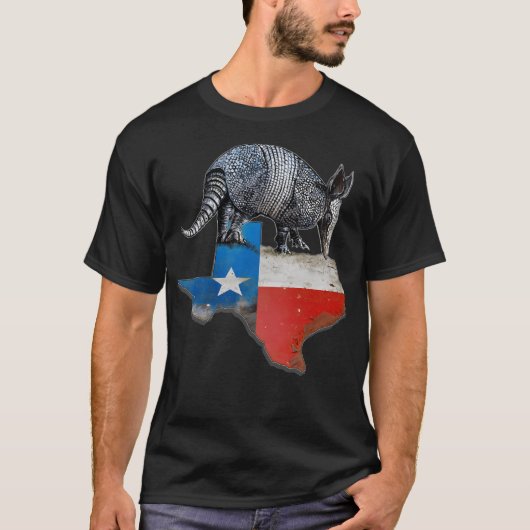 T-shirt Drapeau d'État Armadillo Texas (Devant)