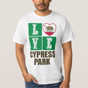 T-shirt Drapeau d'État de Californie Coeur Cypress Park