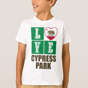 T-shirt Drapeau d'État de Californie Coeur Cypress Park