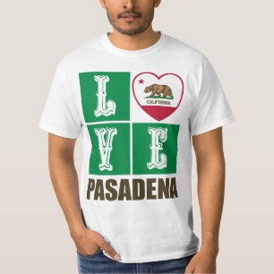 T-shirt Drapeau d'État de Californie Coeur Pasadena