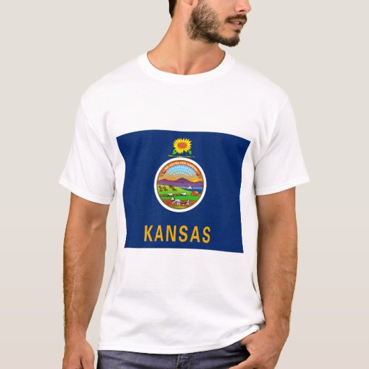 T-shirt Drapeau d'État du Kansas (Devant)