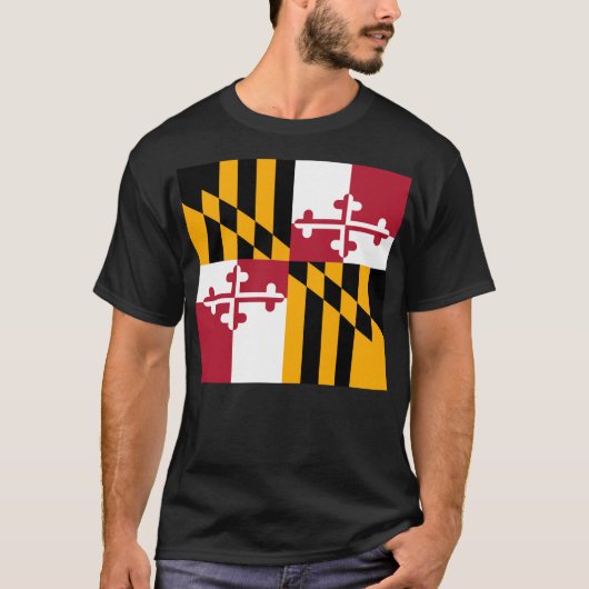 T-shirt Drapeau d'état du Maryland élégant (Devant)