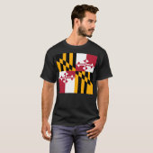 T-shirt Drapeau d'état du Maryland élégant (Devant entier)