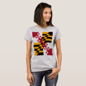 T-shirt Drapeau d'état du Maryland élégant (Devant entier)