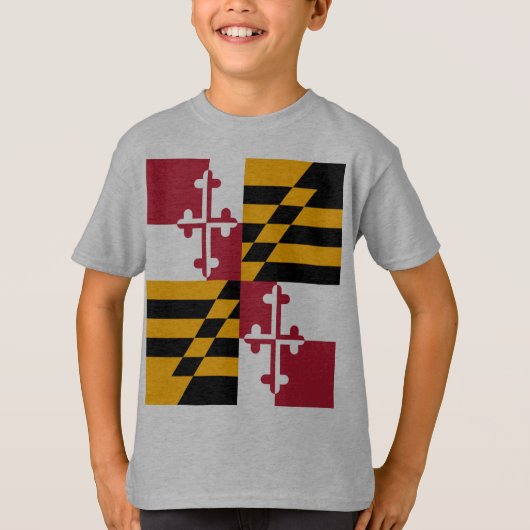T-shirt Drapeau d'état du Maryland élégant (Devant)