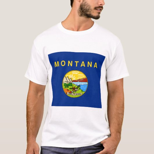 T-shirt Drapeau d'État du Montana (Devant)