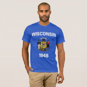 T-shirt Drapeau d'état du Wisconsin (Devant entier)