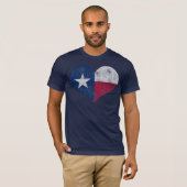 T-shirt Drapeau d'Etat vintage du Texas Heart (Devant entier)