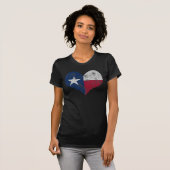 T-shirt Drapeau d'Etat vintage du Texas Heart (Devant entier)