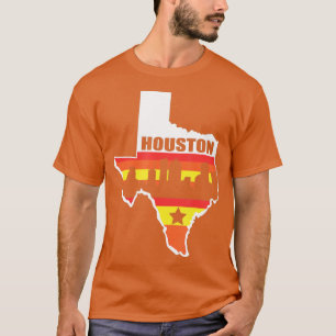 T-shirt Drapeau d'état Vintage Houston Houston Skyline