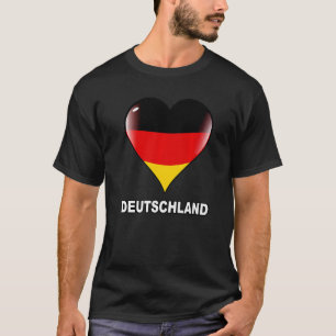 T-shirt Drapeau Deutschland De Allemand I Lot Heart Deutsc