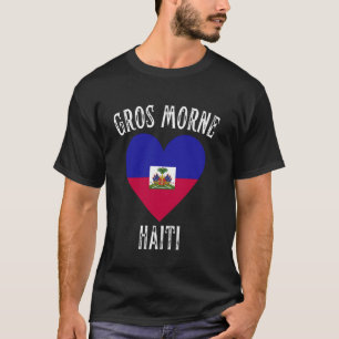 T-shirt Drapeau d'Haïti Cœur Ville Gros Morne