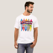 T-shirt Drapeau d'Hawaï de planches de surf (Devant entier)