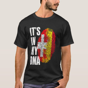 T-shirt Drapeau d'héritage ADN de l'Espagne et de la Suiss