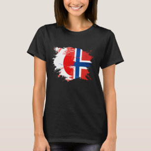 T-shirt Drapeau d'héritage ADN japonais et norvégien