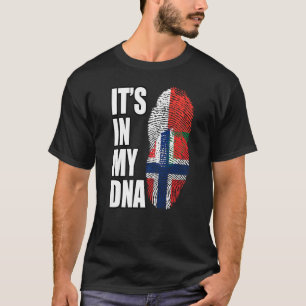 T-shirt Drapeau d'héritage ADN mélange norvégien et malgac