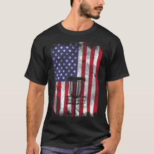 T-shirt Drapeau Disc Golf Sket Vintage Frisbee Sport de Go