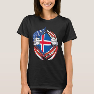 T-shirt Drapeau d'Islande Américain Fier De Mon Héritage I