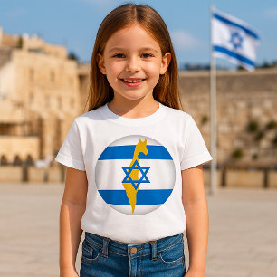 T-shirt Drapeau d'Israël et carte avec emblème de l'étoile