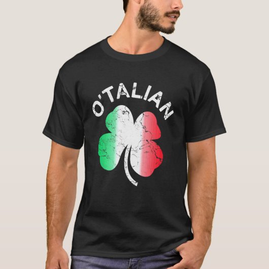T-shirt Drapeau d'Italie Shamrock O'talian St Patrick (Devant)