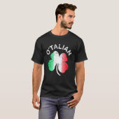 T-shirt Drapeau d'Italie Shamrock O'talian St Patrick (Devant entier)