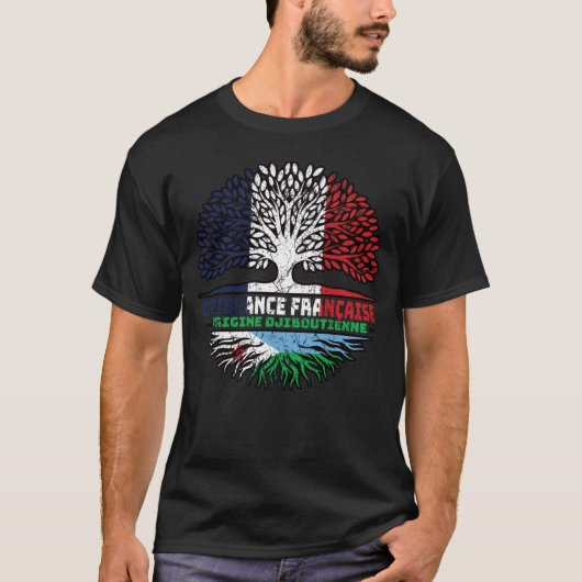 T-shirt Drapeau djiboutien français des racines d'arbre (Devant)