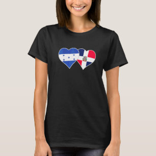 T-shirt Drapeau Dominicain Hondurien Cœur Honduras Républi