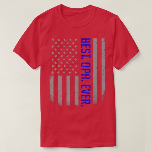 T-shirt Drapeau Drapeau Mens Meilleur Opa Jamais American  (Design devant)